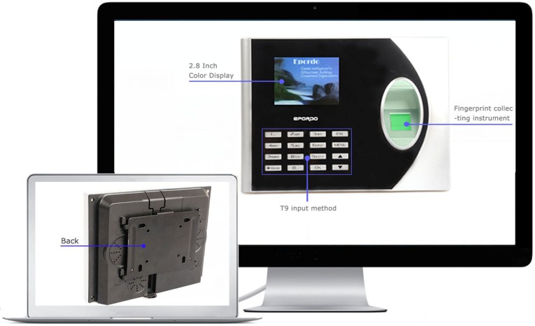 Attendance management system with fingerprint scanner for time tracking